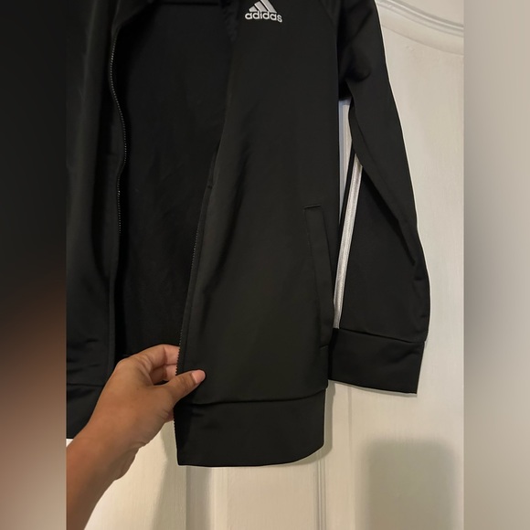 Adidas unisex Athletic Sport Tricot Bomber Jacket, Black Big Kid M 10/12 - Picture 4 of 11